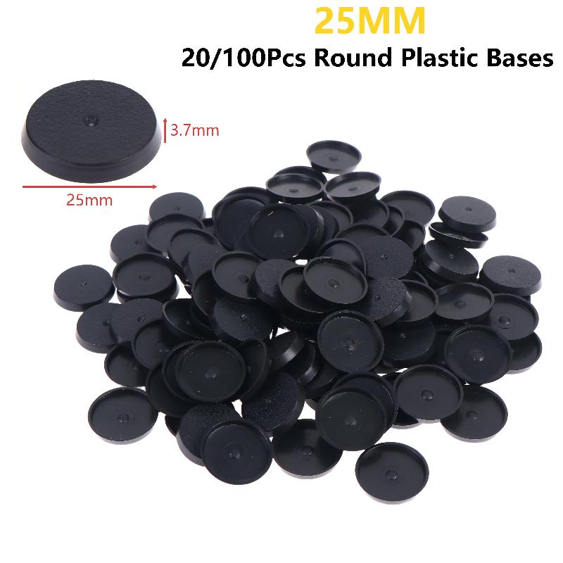 Model Figure Base - 20/100Pcs 25mm Round Wargame Miniature Base