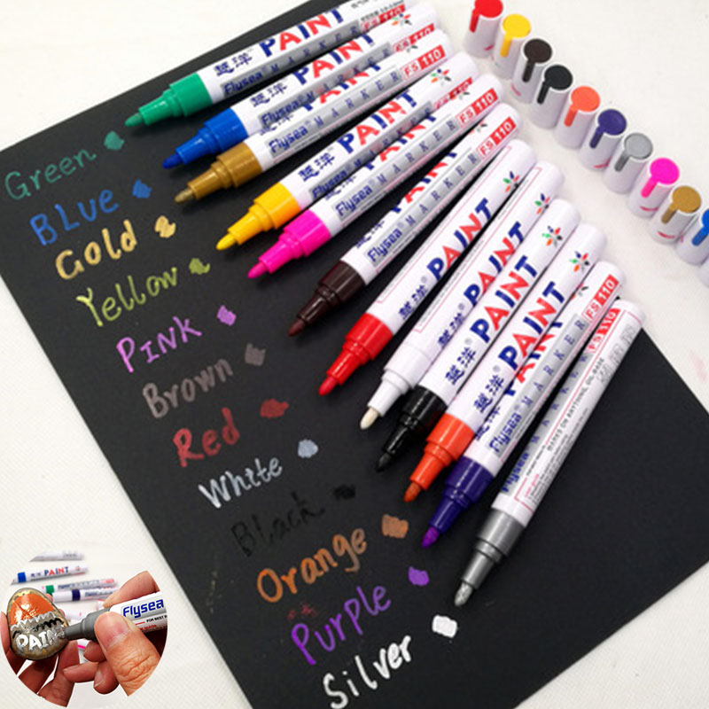 Model Kit Markers - 12 Color White Waterproof Rubber Permanent