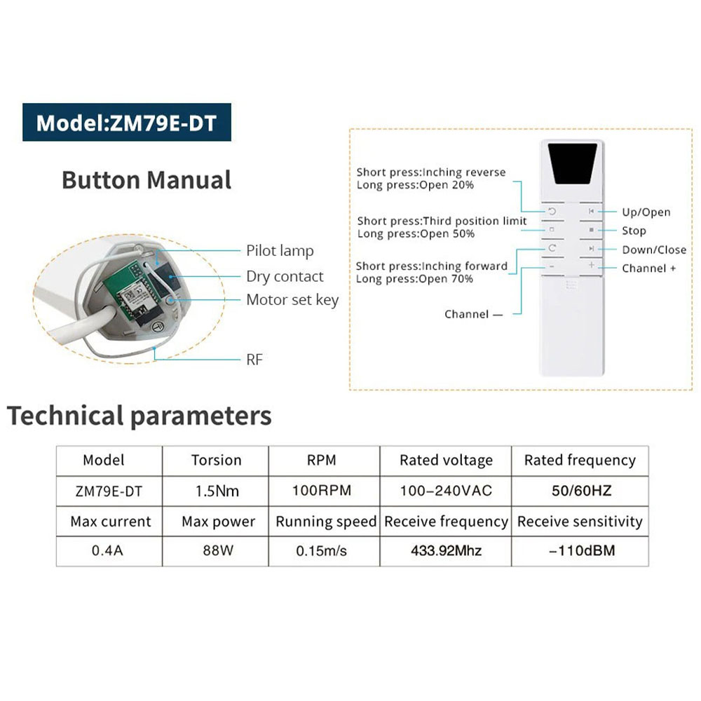 Zemismart ZM79 Curtain Motor A - Model Kit Runner Organizer 评论和价格